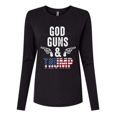 God Guns And Trump Republican Support Merica Gift Womens Cotton Relaxed Long Sleeve T-Shirt