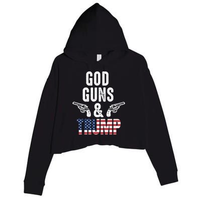 God Guns And Trump Republican Support Merica Gift Crop Fleece Hoodie