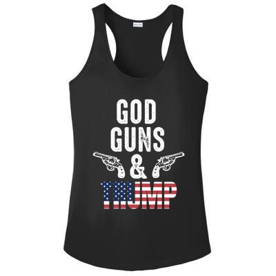 God Guns And Trump Republican Support Merica Gift Ladies PosiCharge Competitor Racerback Tank