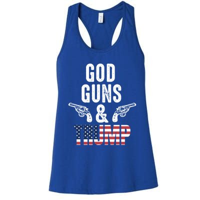 God Guns And Trump Republican Support Merica Gift Women's Racerback Tank