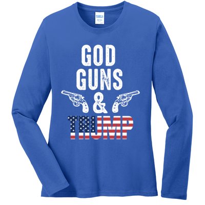 God Guns And Trump Republican Support Merica Gift Ladies Long Sleeve Shirt