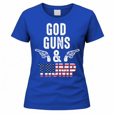 God Guns And Trump Republican Support Merica Gift Women's T-Shirt