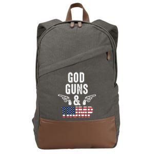 God Guns And Trump Republican Support Merica Gift Cotton Canvas Backpack