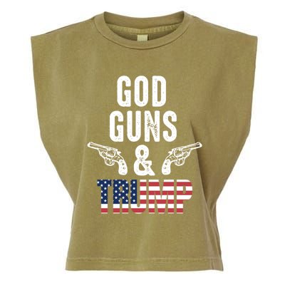 God Guns And Trump Republican Support Merica Gift Garment-Dyed Women's Muscle Tee