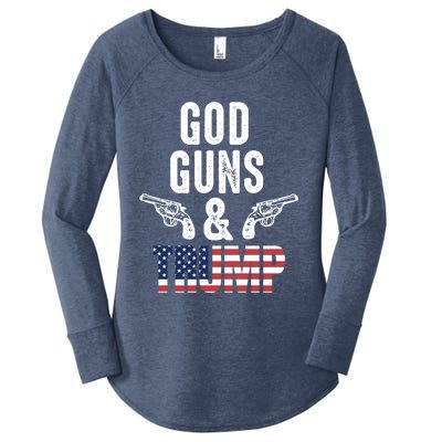 God Guns And Trump Republican Support Merica Gift Women's Perfect Tri Tunic Long Sleeve Shirt