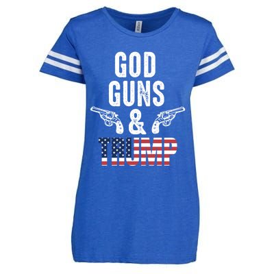 God Guns And Trump Republican Support Merica Gift Enza Ladies Jersey Football T-Shirt