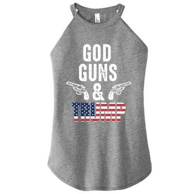 God Guns And Trump Republican Support Merica Gift Women's Perfect Tri Rocker Tank