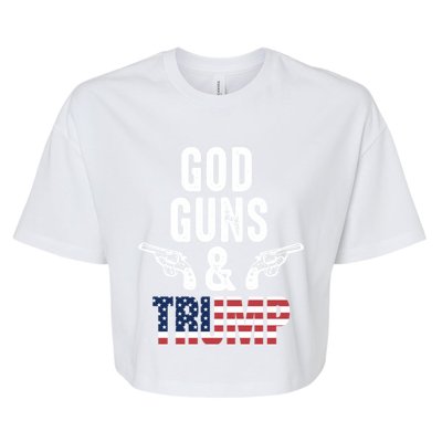 God Guns And Trump Republican Support Merica Gift Bella+Canvas Jersey Crop Tee