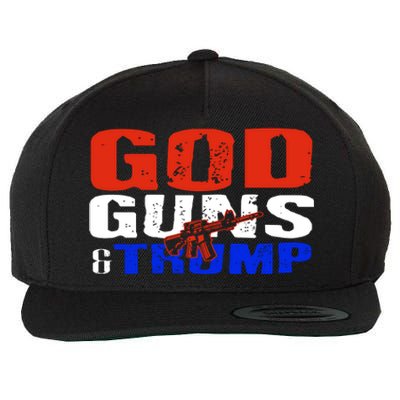 God Guns And Trump 2nd Adt Trump Supporters Meaningful Gift Wool Snapback Cap