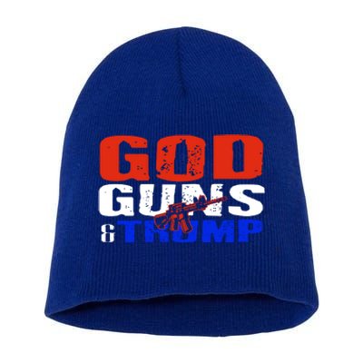 God Guns And Trump 2nd Adt Trump Supporters Meaningful Gift Short Acrylic Beanie