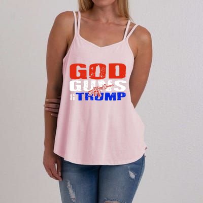 God Guns And Trump 2nd Adt Trump Supporters Meaningful Gift Women's Strappy Tank