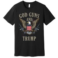 God Guns And Trump 2nd Amendment Flag Ar15 American Flag Premium T-Shirt