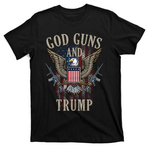 God Guns And Trump 2nd Amendment Flag Ar15 American Flag T-Shirt