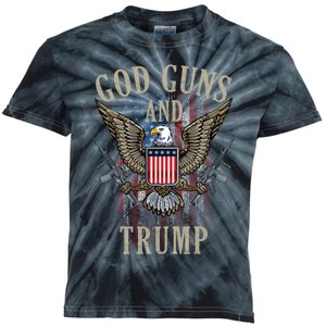 God Guns And Trump 2nd Amendment Flag Ar15 American Flag Kids Tie-Dye T-Shirt