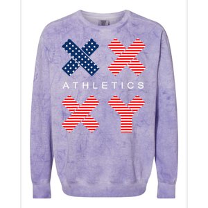 Gender Genetic American Flag Xx Xy Athletics Colorblast Crewneck Sweatshirt