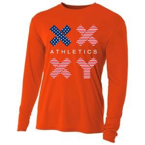 Gender Genetic American Flag Xx Xy Athletics Cooling Performance Long Sleeve Crew