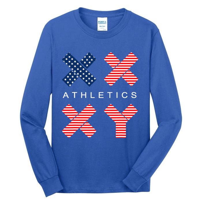 Gender Genetic American Flag Xx Xy Athletics Tall Long Sleeve T-Shirt