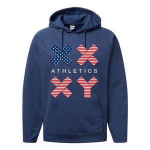 Gender Genetic American Flag Xx Xy Athletics Performance Fleece Hoodie