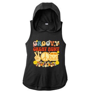 Groovy Great Aunt Retro Matching Family Baby Shower Mother's Ladies PosiCharge Tri-Blend Wicking Draft Hoodie Tank