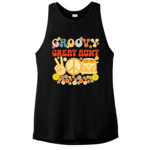 Groovy Great Aunt Retro Matching Family Baby Shower Mother's Ladies PosiCharge Tri-Blend Wicking Tank