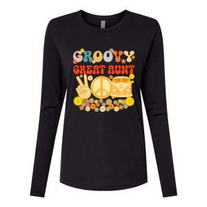 Groovy Great Aunt Retro Matching Family Baby Shower Mother's Womens Cotton Relaxed Long Sleeve T-Shirt