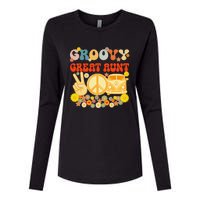 Groovy Great Aunt Retro Matching Family Baby Shower Mother's Womens Cotton Relaxed Long Sleeve T-Shirt