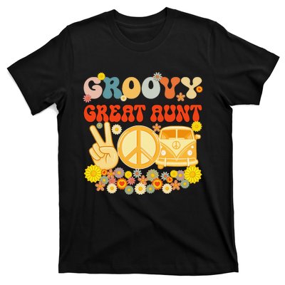 Groovy Great Aunt Retro Matching Family Baby Shower Mother's T-Shirt