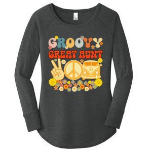 Groovy Great Aunt Retro Matching Family Baby Shower Mother's Women's Perfect Tri Tunic Long Sleeve Shirt