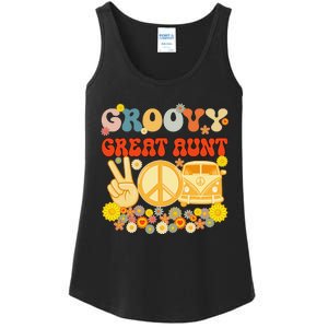 Groovy Great Aunt Retro Matching Family Baby Shower Mother's Ladies Essential Tank