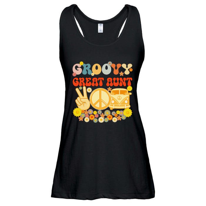 Groovy Great Aunt Retro Matching Family Baby Shower Mother's Ladies Essential Flowy Tank