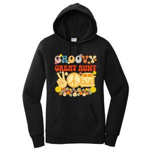 Groovy Great Aunt Retro Matching Family Baby Shower Mother's Women's Pullover Hoodie