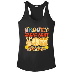 Groovy Great Aunt Retro Matching Family Baby Shower Mother's Ladies PosiCharge Competitor Racerback Tank