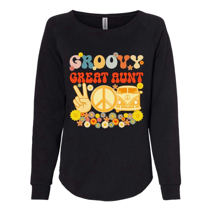 Groovy Great Aunt Retro Matching Family Baby Shower Mother's Womens California Wash Sweatshirt