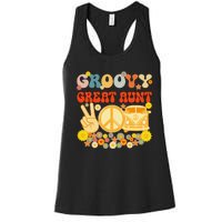 Groovy Great Aunt Retro Matching Family Baby Shower Mother's Women's Racerback Tank