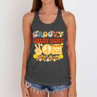 Groovy Great Aunt Retro Matching Family Baby Shower Mother's Women's Knotted Racerback Tank