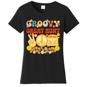 Groovy Great Aunt Retro Matching Family Baby Shower Mother's Women's T-Shirt