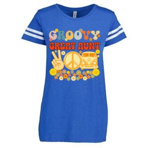 Groovy Great Aunt Retro Matching Family Baby Shower Mother's Enza Ladies Jersey Football T-Shirt