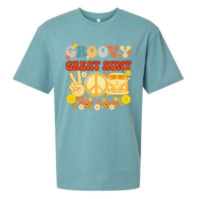 Groovy Great Aunt Retro Matching Family Baby Shower Mother's Sueded Cloud Jersey T-Shirt