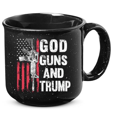 God Guns And Trump 2nd Amendment Flag Ar15 American Flag 15oz Campfire Ceramic Mug