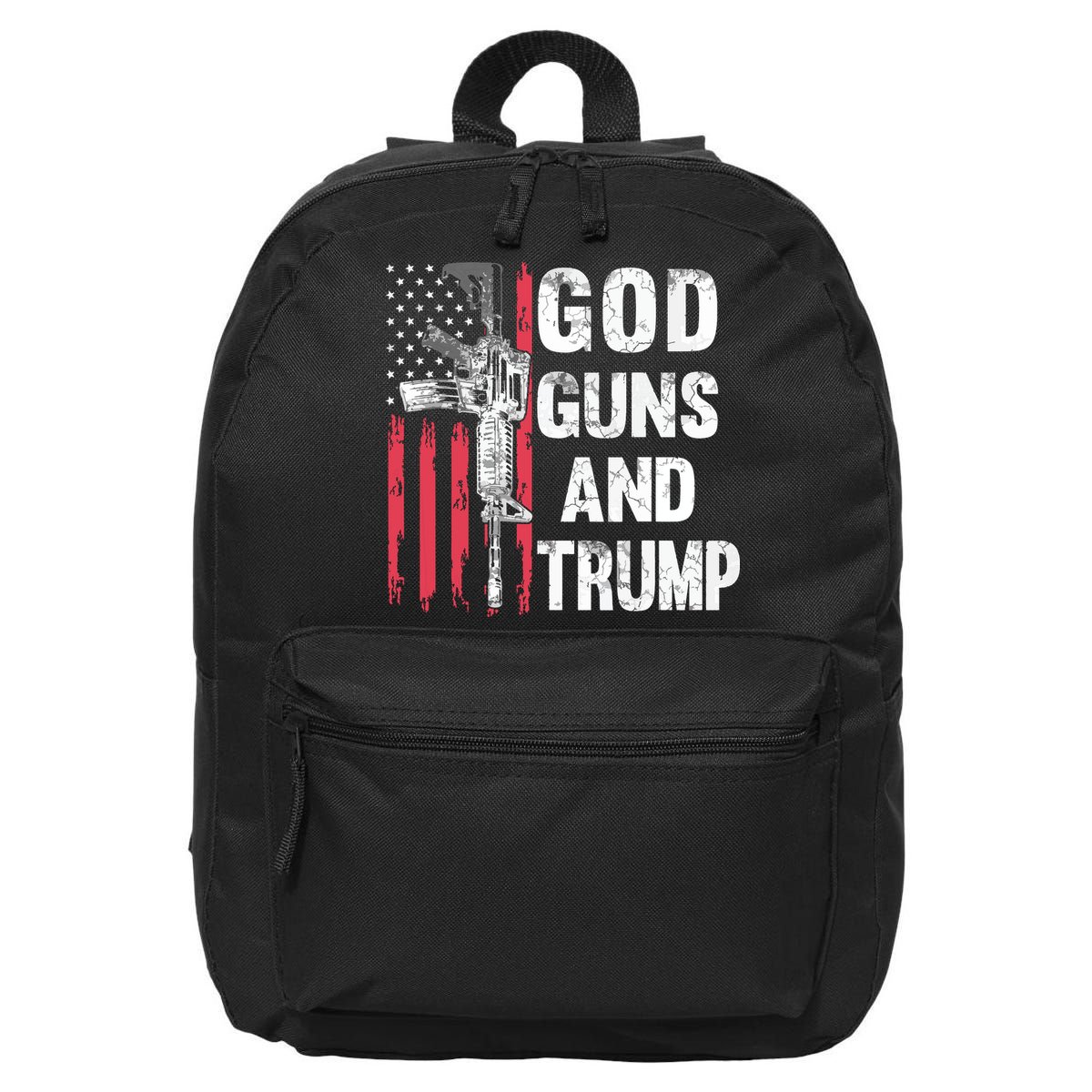 God Guns And Trump 2nd Amendment Flag Ar15 American Flag 16 in Basic Backpack