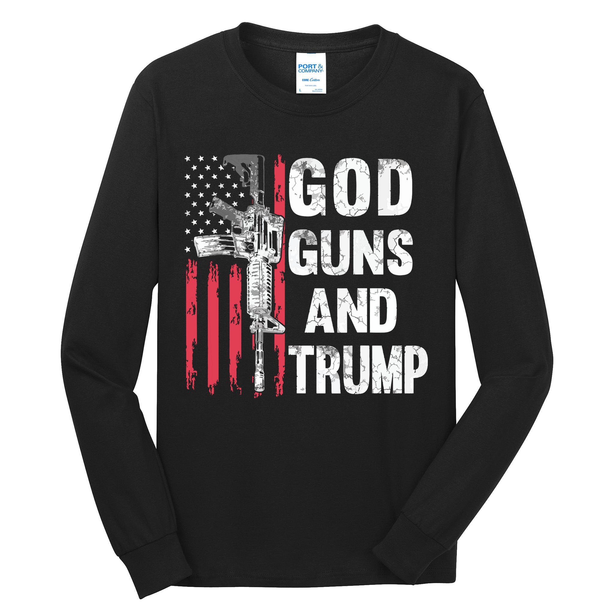 God Guns And Trump 2nd Amendment Flag Ar15 American Flag Tall Long Sleeve T-Shirt