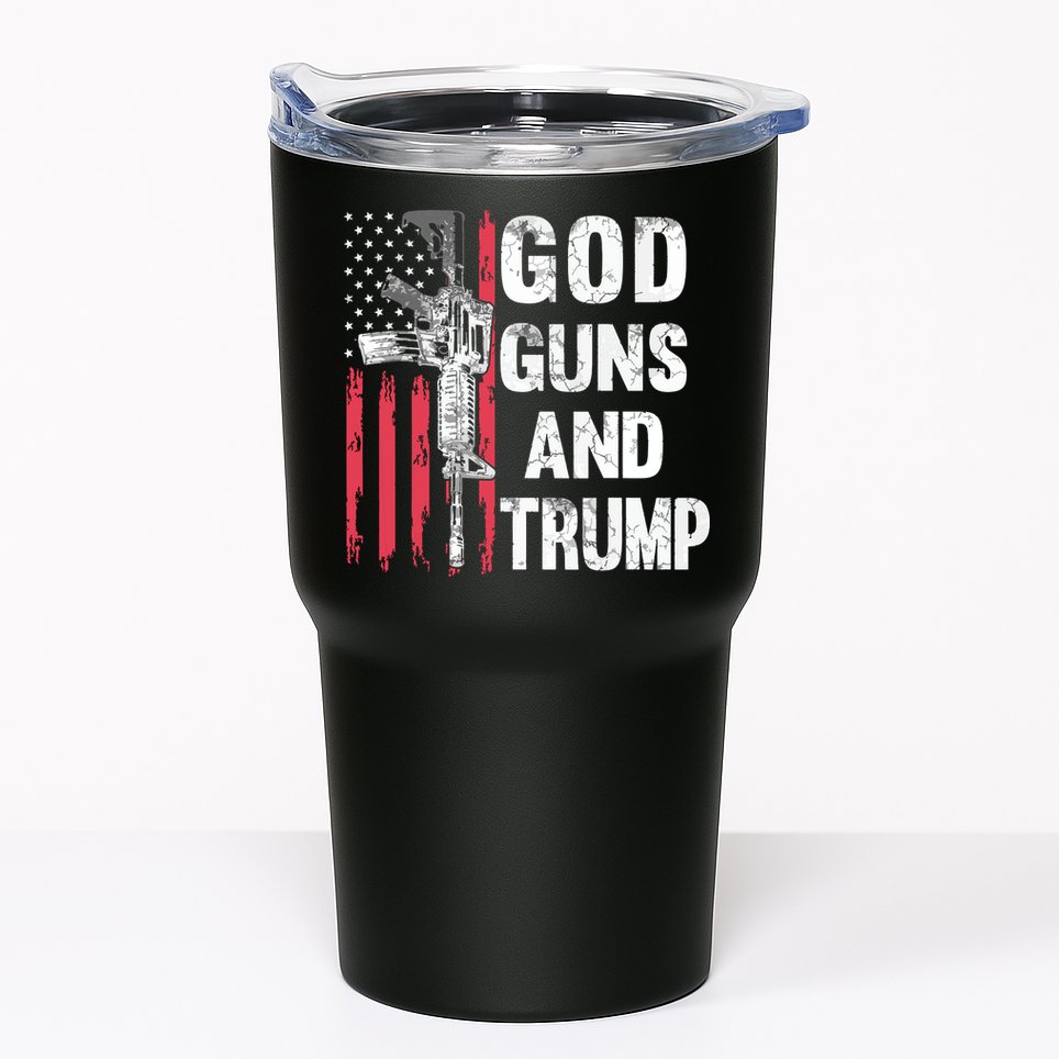 God Guns And Trump 2nd Amendment Flag Ar15 American Flag Tumbler