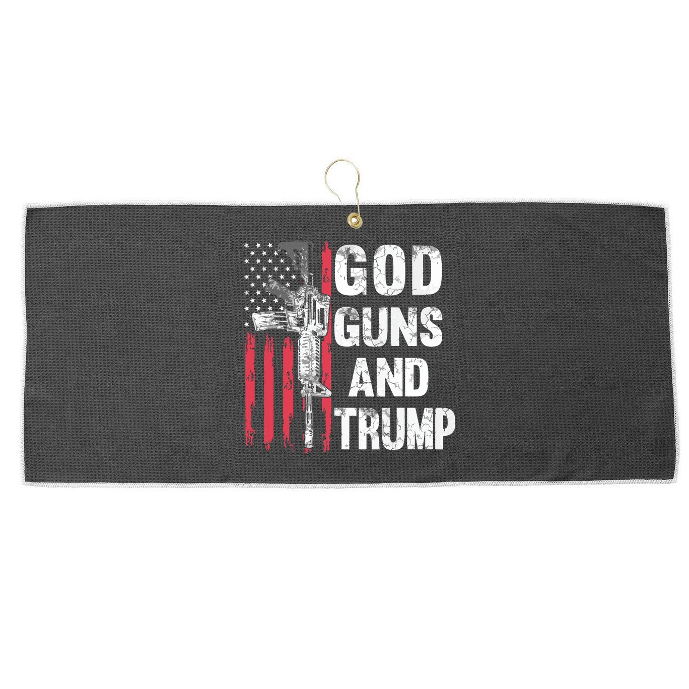 God Guns And Trump 2nd Amendment Flag Ar15 American Flag Large Microfiber Waffle Golf Towel