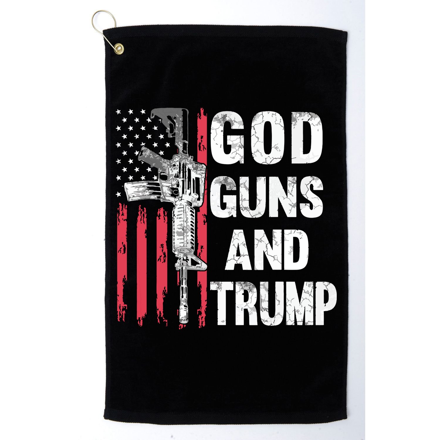God Guns And Trump 2nd Amendment Flag Ar15 American Flag Golf Towel