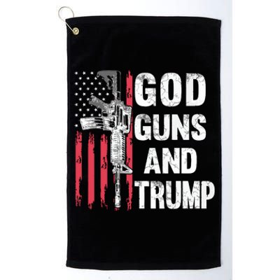 God Guns And Trump 2nd Amendment Flag Ar15 American Flag Platinum Collection Golf Towel