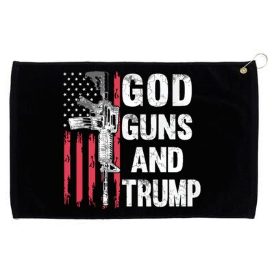 God Guns And Trump 2nd Amendment Flag Ar15 American Flag Grommeted Golf Towel