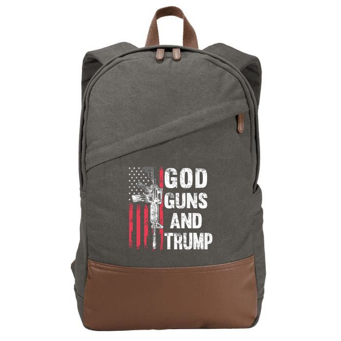 God Guns And Trump 2nd Amendment Flag Ar15 American Flag Cotton Canvas Backpack