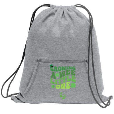 Groovy Growing A Wee Little One Pregnancy St Patricks Day Sweatshirt Cinch Pack Bag