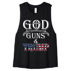 God Guns And Trump Shirt 2nd Amendment Women's Racerback Cropped Tank