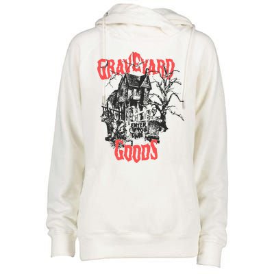 Graveyard Goods A Dark Damp House Womens Funnel Neck Pullover Hood